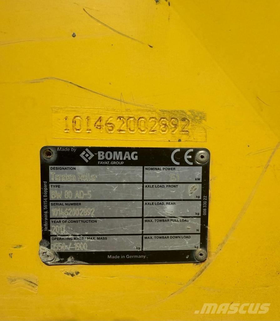 Bomag BW 80 AD-5 Rodillos de doble tambor