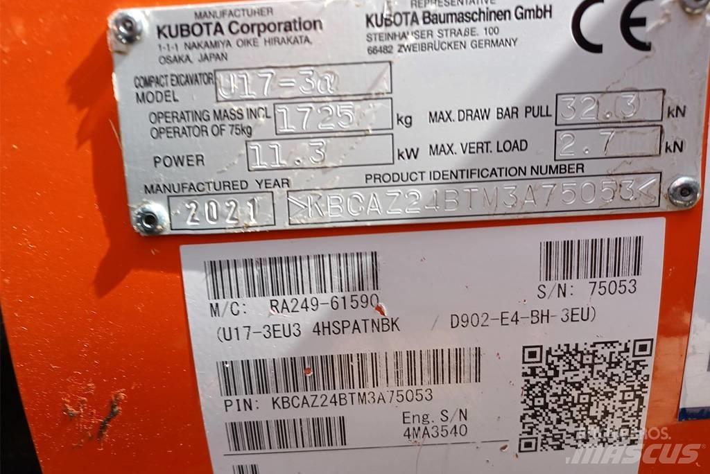 Kubota U 17-3 Mini excavadoras < 7t