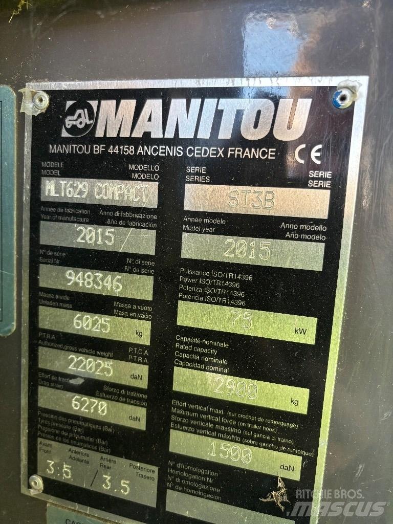 Manitou MLT 629 Carretillas telescópicas