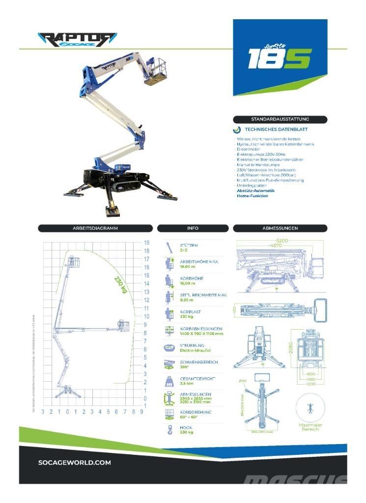 Socage Raptor 18S Plataforma de trabajo articulada