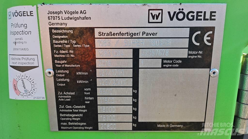 Vögele Super 1803-3i Asfaltadoras