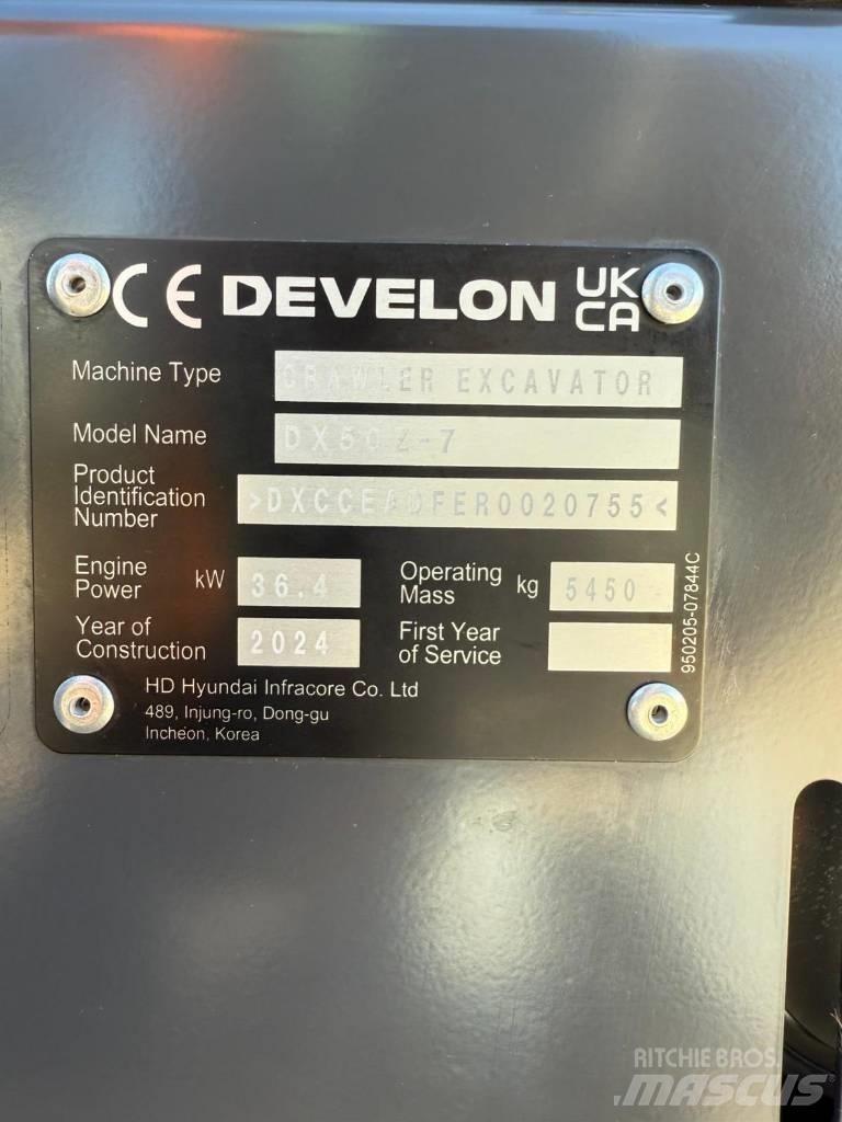 Develon DX 50 Z-7 Mini excavadoras < 7t