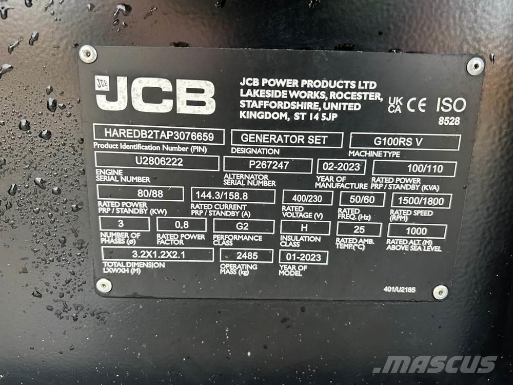JCB G100RS Generadores diesel