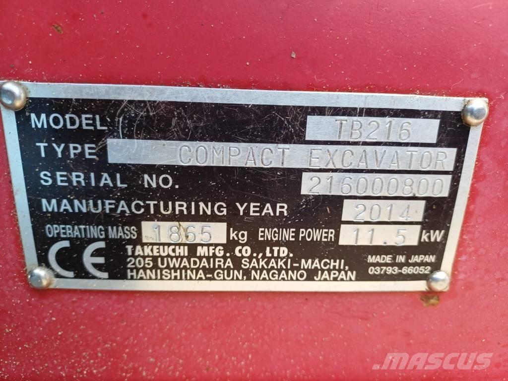 Takeuchi TB 216 Mini excavadoras < 7t