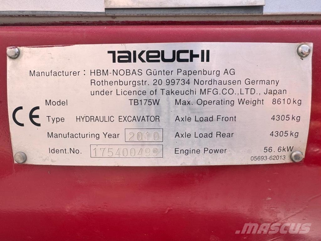 Takeuchi TB 175 W Excavadoras de ruedas