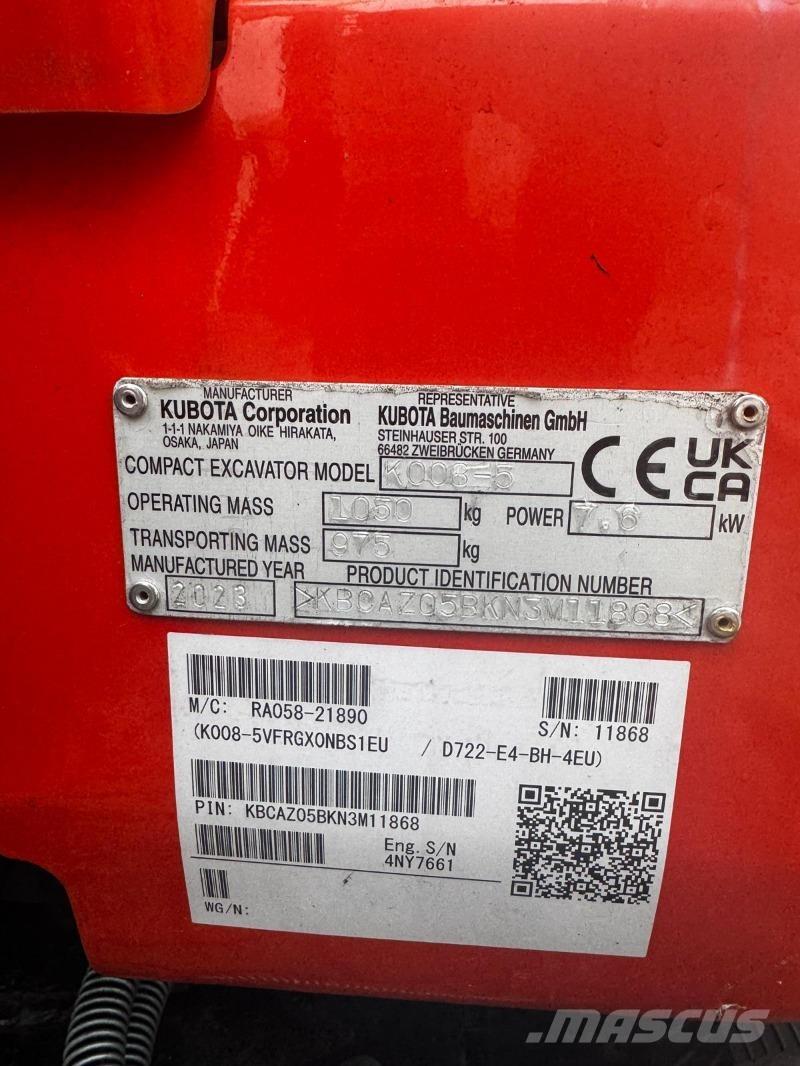 Kubota K008-5 Mini excavadoras < 7t