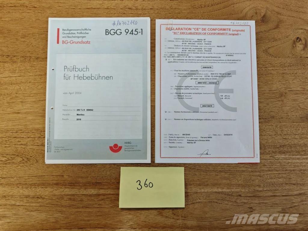 Manitou 280 TJ Plataformas de trabajo telescópica