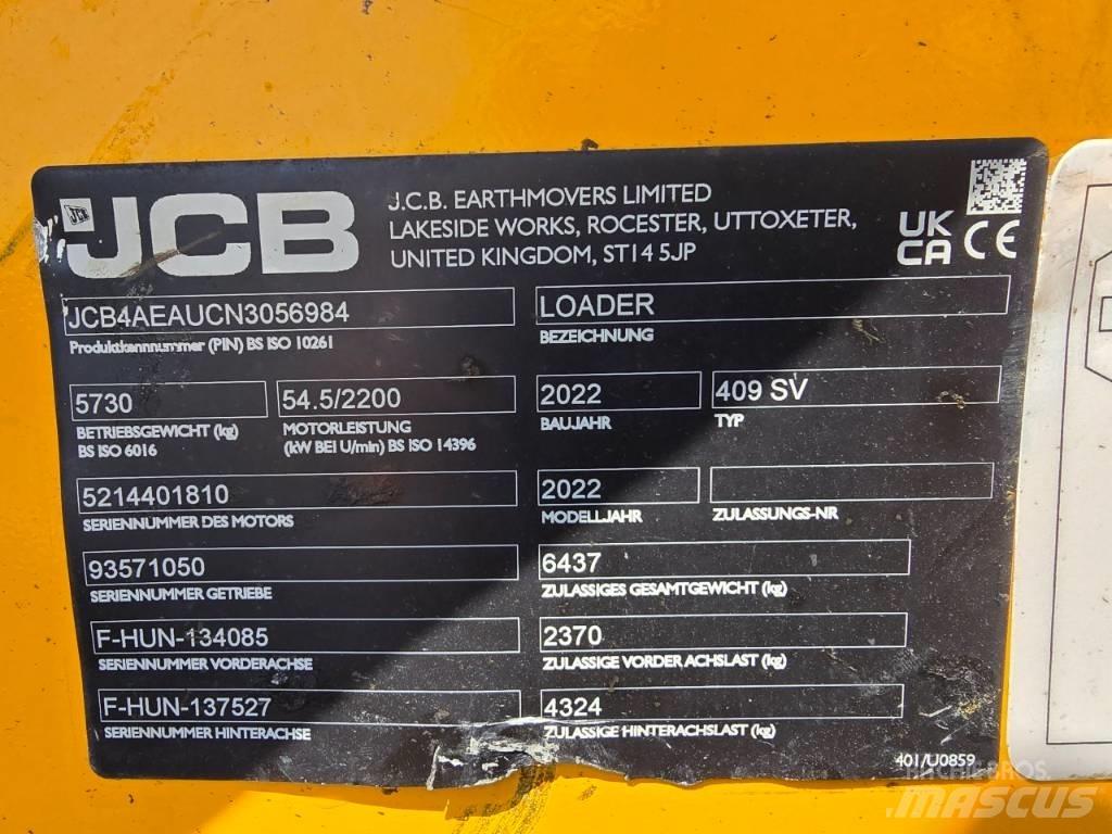 JCB 409SV Cargadoras sobre ruedas