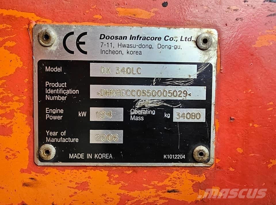 Doosan DX 340 LC Excavadoras de cadenas
