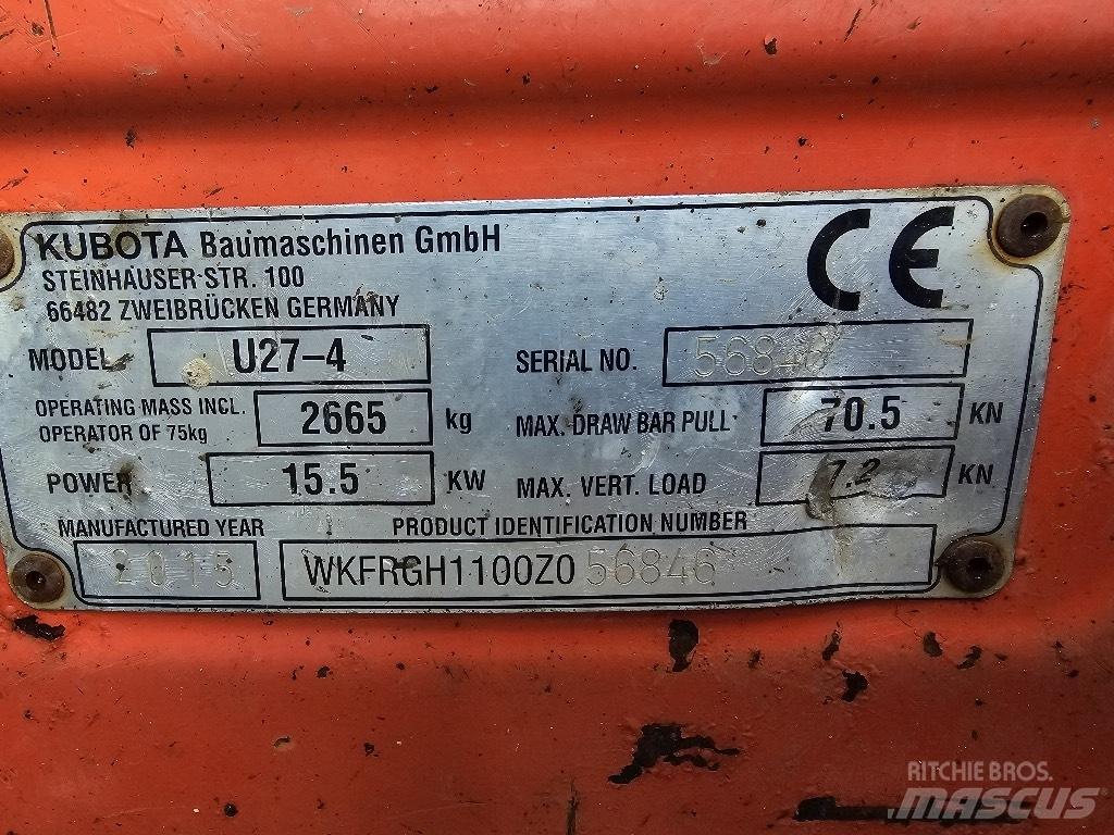 Kubota U 27-4 Mini excavadoras < 7t