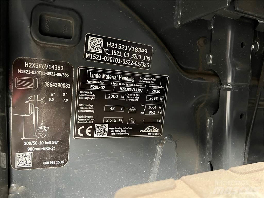 Linde E20L-02 Carretillas de horquilla eléctrica
