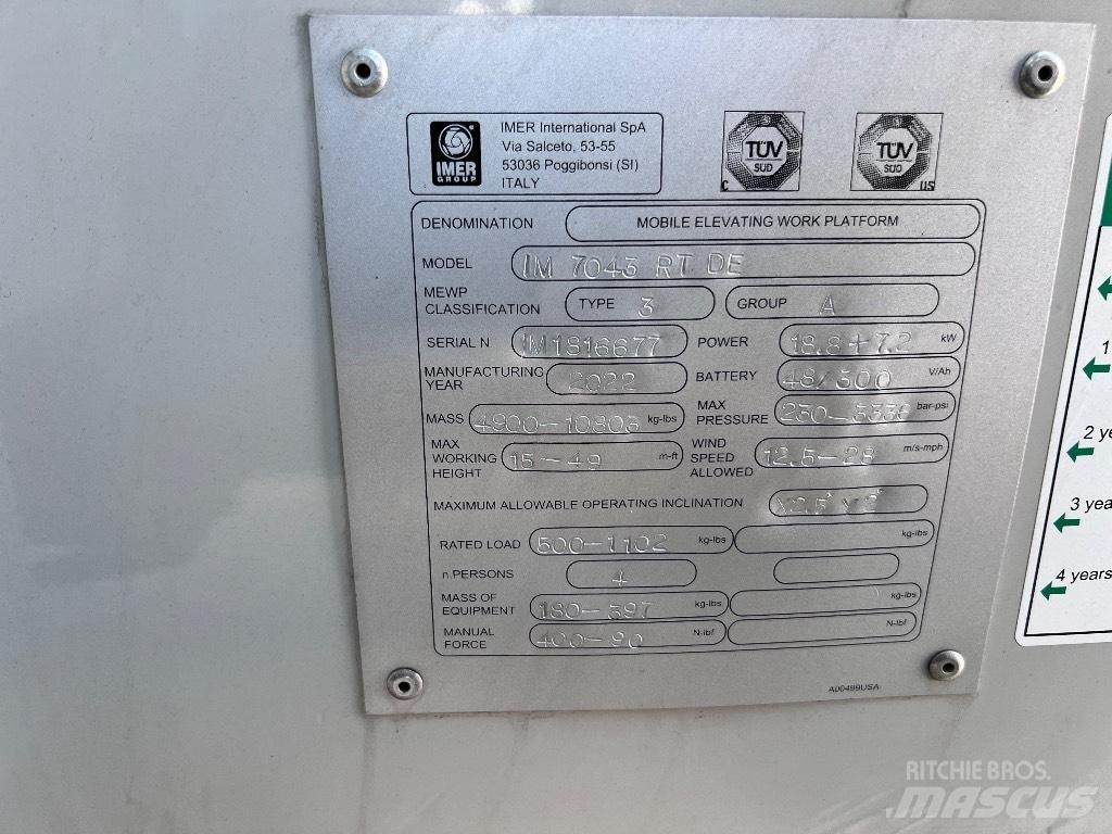 Imer IM 7043 RT DE Plataformas tijera