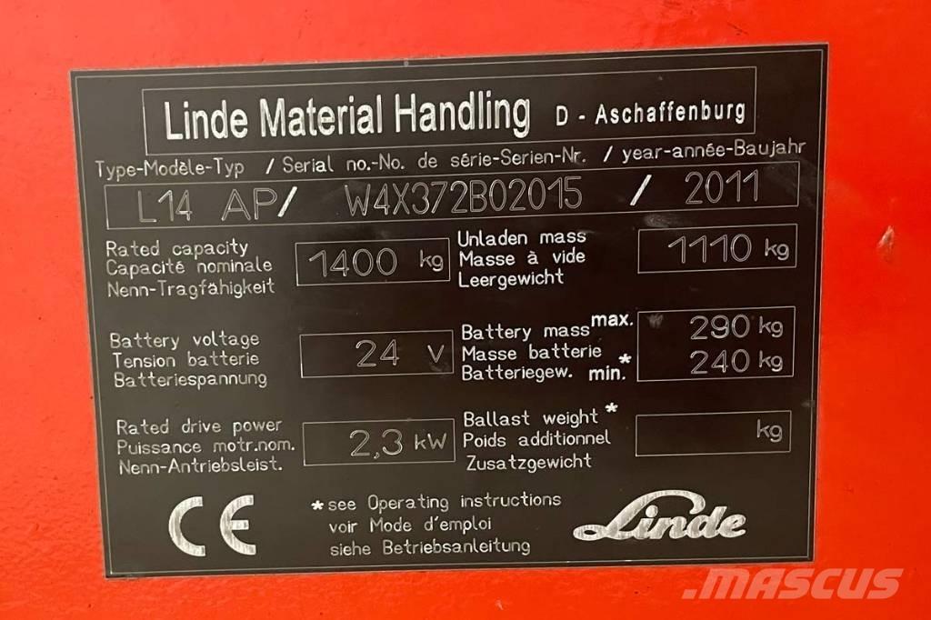 Linde L 14 Apiladores eléctricos autopropulsados