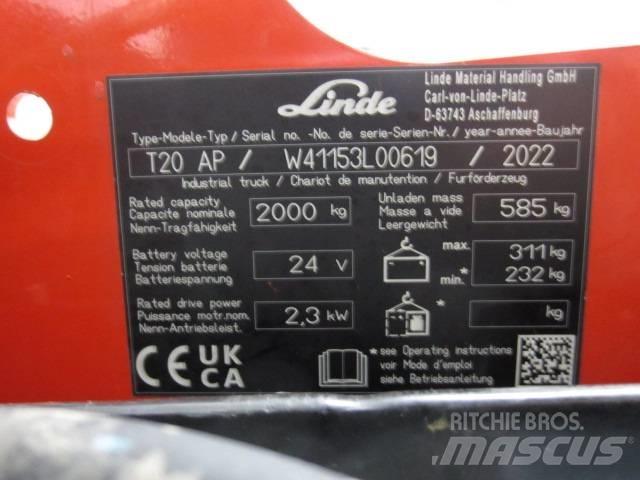 Linde T20AP Transpaletas Eléctricas con plataforma