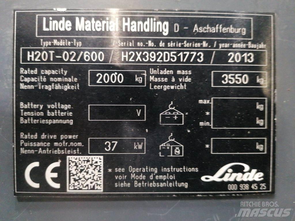 Linde H20T-02/600 Carretillas LPG