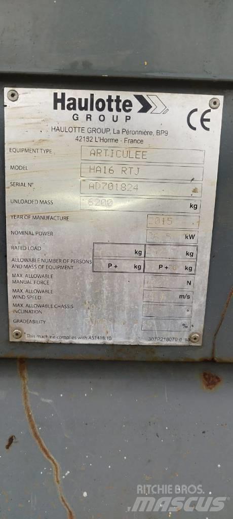 Haulotte HA 16 RTJ Plataforma de trabajo articulada