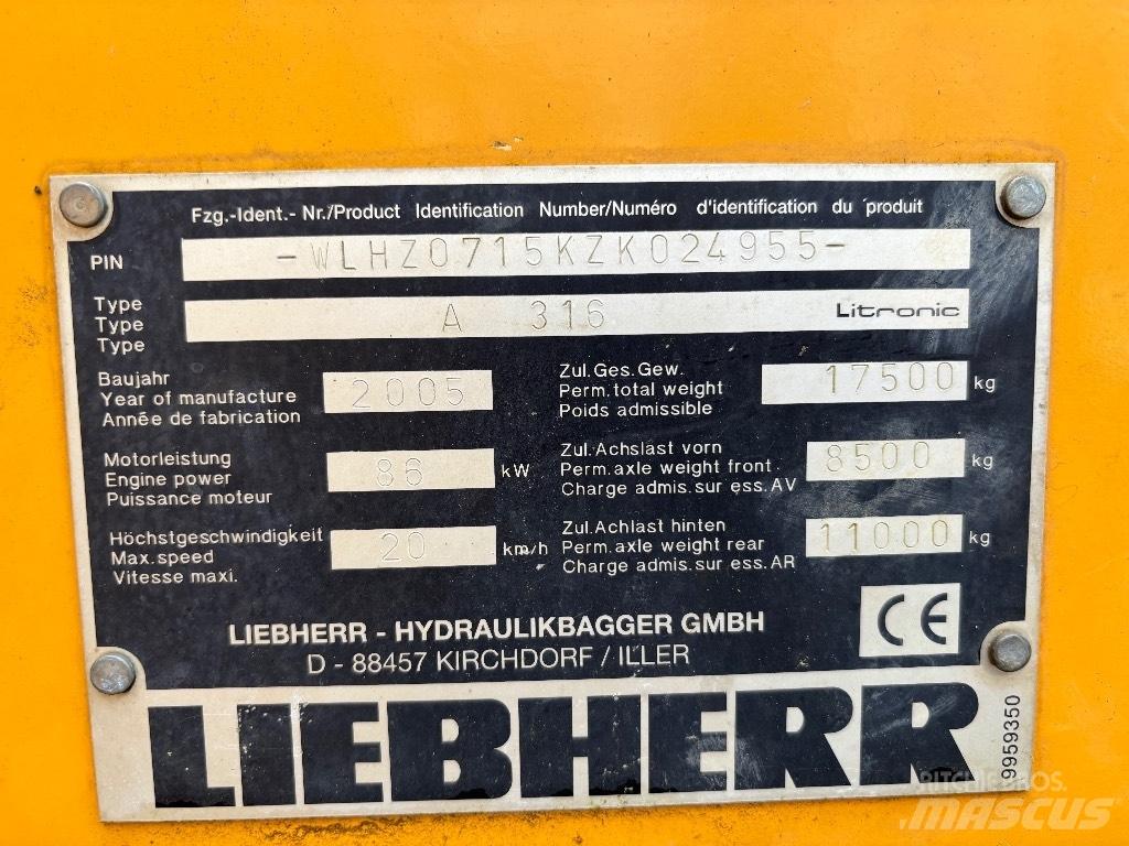Liebherr A316 Excavadoras de ruedas