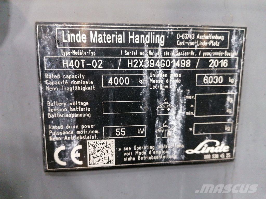 Linde H40T-02 Carretillas LPG
