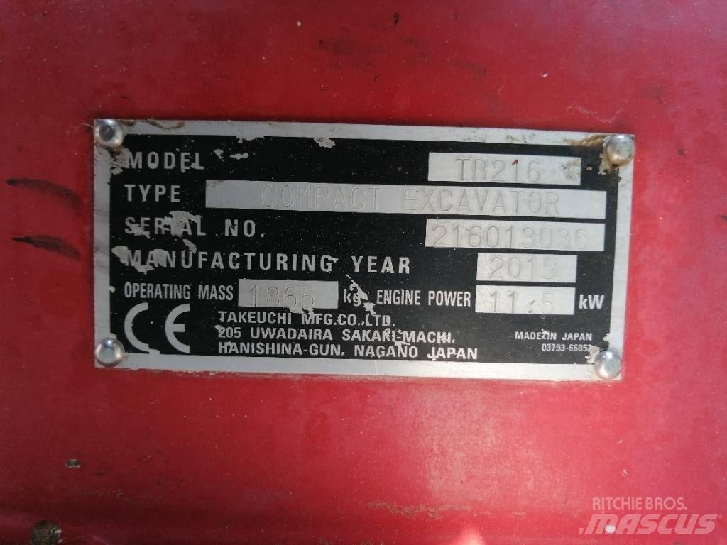Takeuchi TB 216 Mini excavadoras < 7t