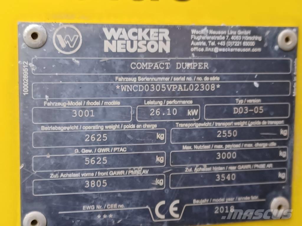 Wacker Neuson 3001 Dúmpers de obra