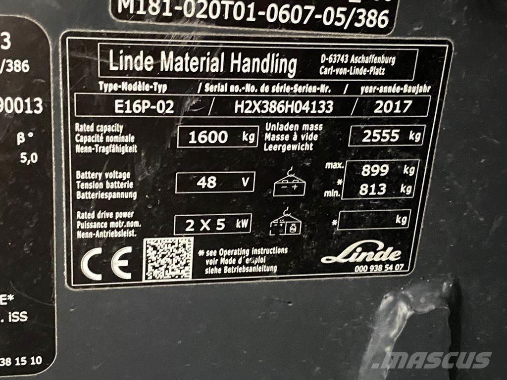 Linde E16P-02 Carretillas de horquilla eléctrica