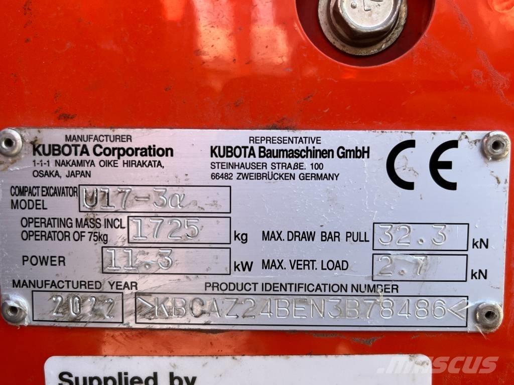 Kubota U 17-3 Mini excavadoras < 7t