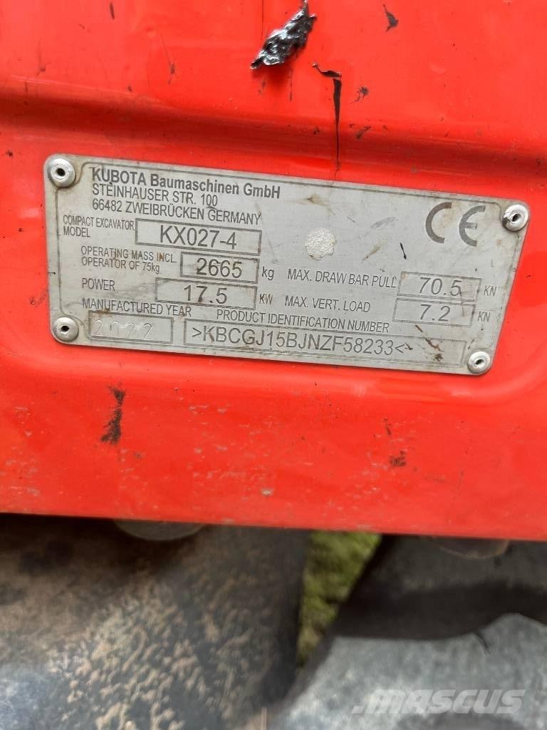 Kubota KX 027-4 Mini excavadoras < 7t
