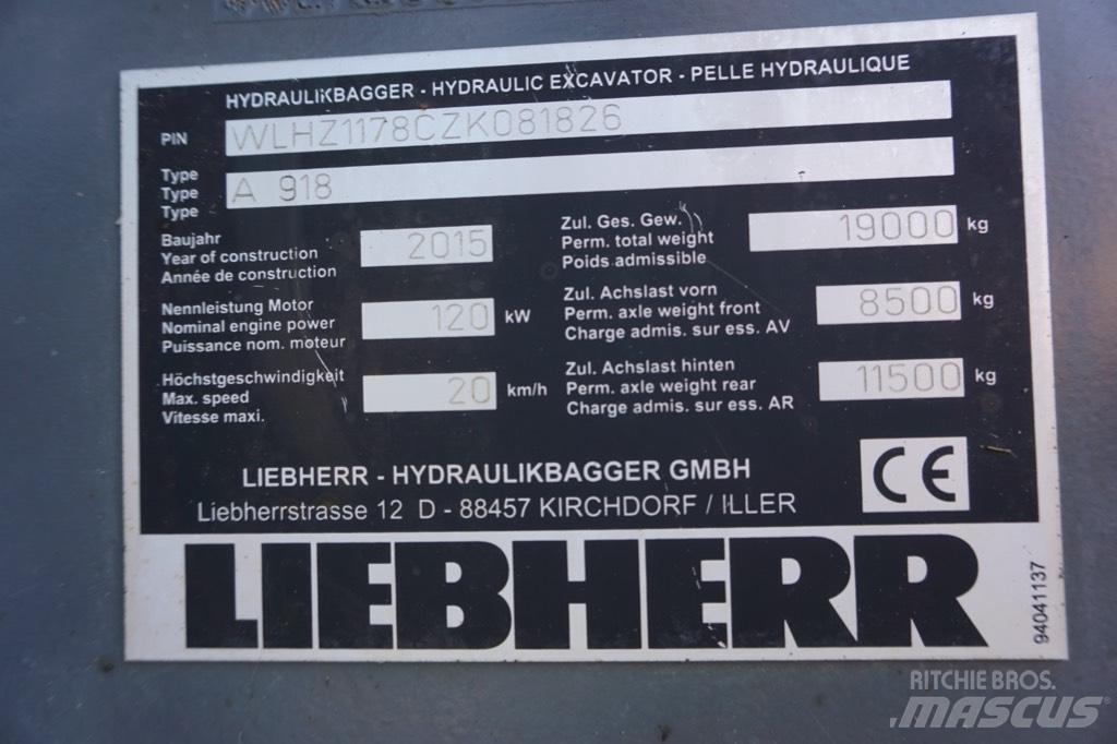 Liebherr A 918 Excavadoras de ruedas