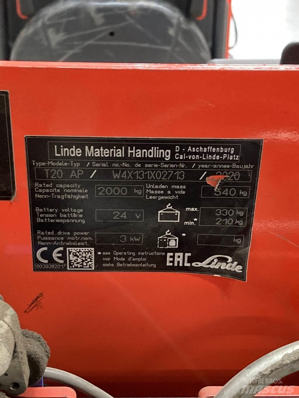 Linde T20AP kurz Transpaletas Electricas