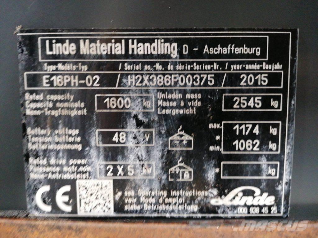 Linde E16PH-02 Carretillas de horquilla eléctrica
