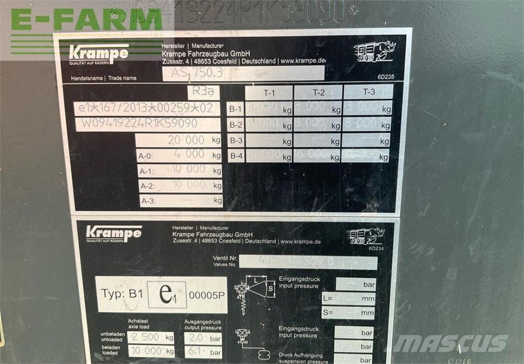 Krampe as 750 Remolque para grano