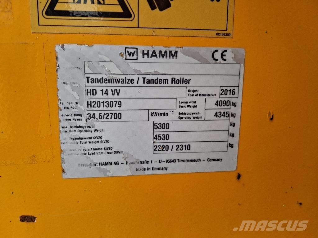 Hamm HD 14 VV Rodillos de doble tambor