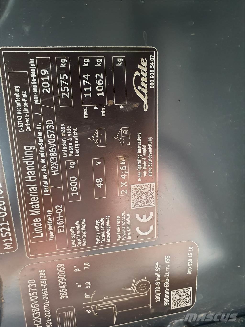 Linde E16 Carretillas de horquilla eléctrica