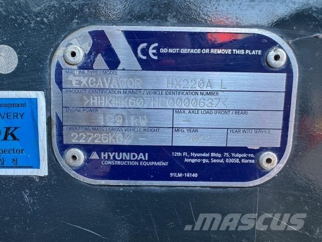 Hyundai HX 220 AL Excavadoras de cadenas