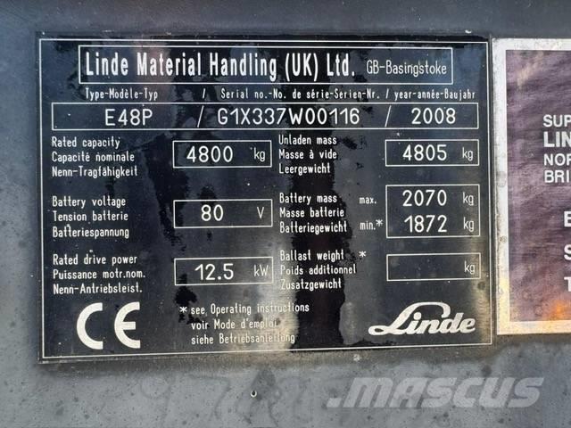 Linde E48P Carretillas de horquilla eléctrica
