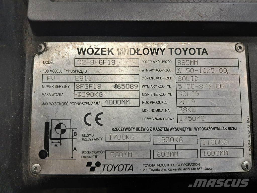 Toyota 02-8FGF18 Carretillas LPG