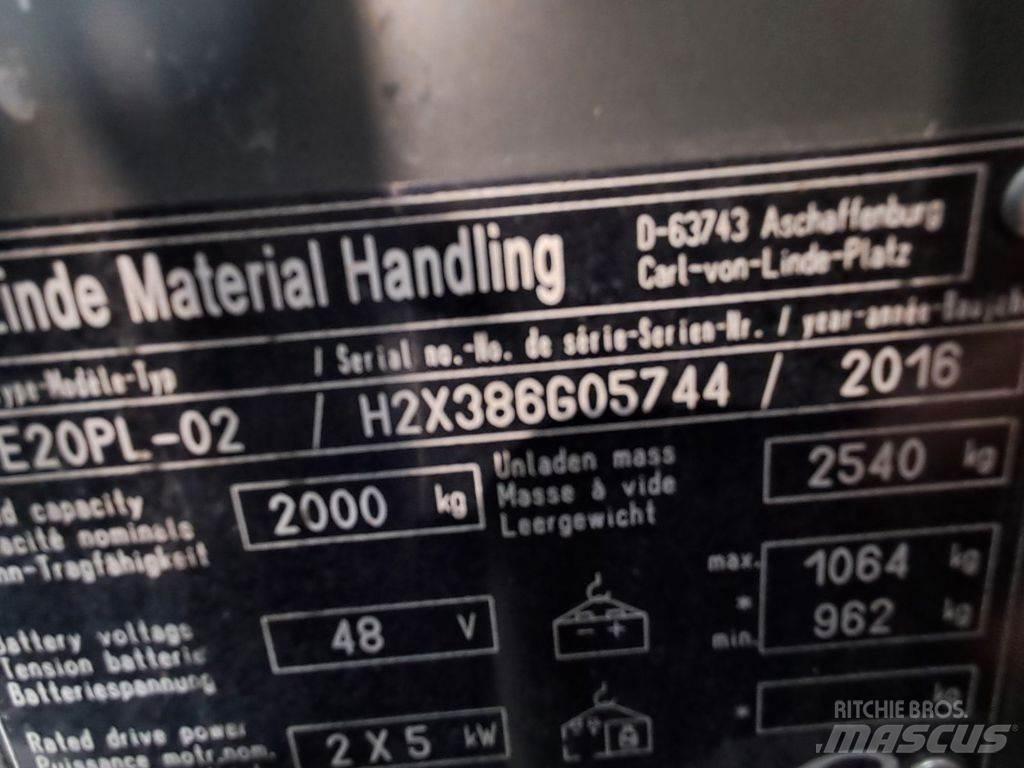 Linde E20PL-02 Carretillas de horquilla eléctrica