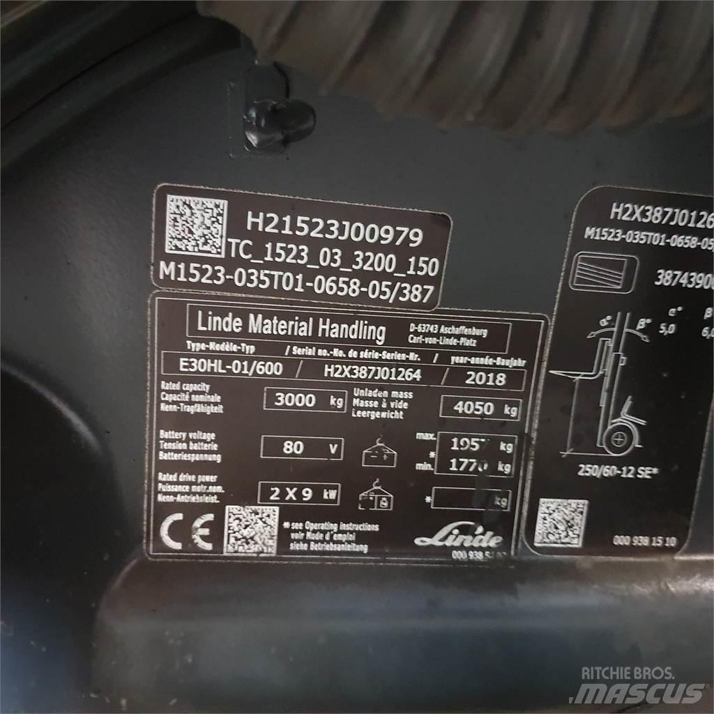 Linde E30/600HL Carretillas de horquilla eléctrica