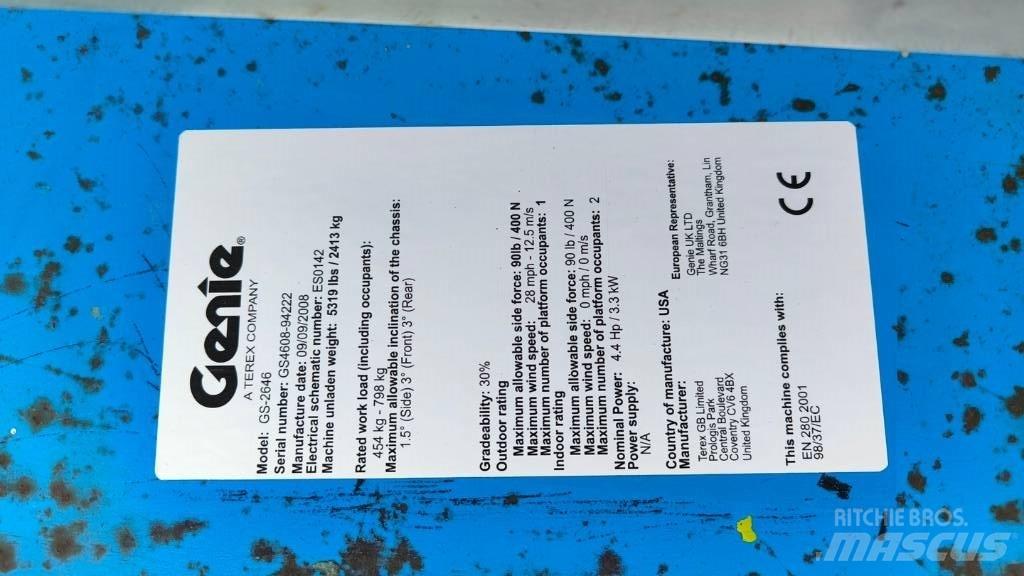 Genie GS 2646 Plataformas tijera