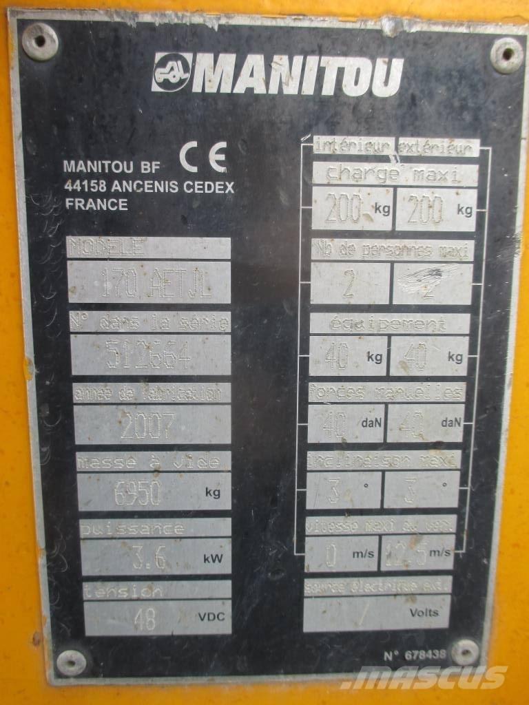 Manitou 170 AETJL Plataforma de trabajo articulada