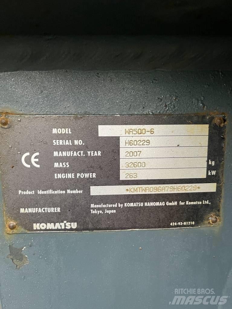 Komatsu WA 500-6 Cargadoras sobre ruedas