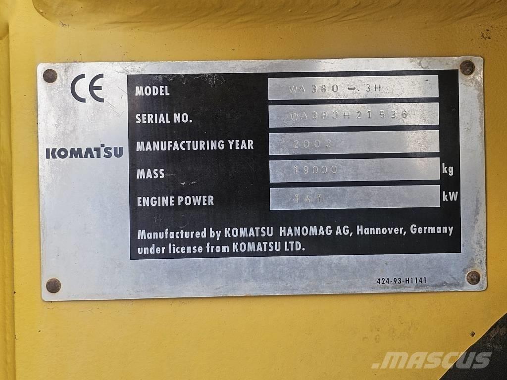 Komatsu WA 380-3H Cargadoras sobre ruedas