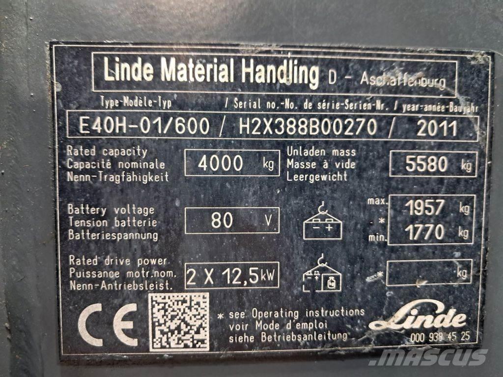 Linde E40H-01/600 Carretillas de horquilla eléctrica