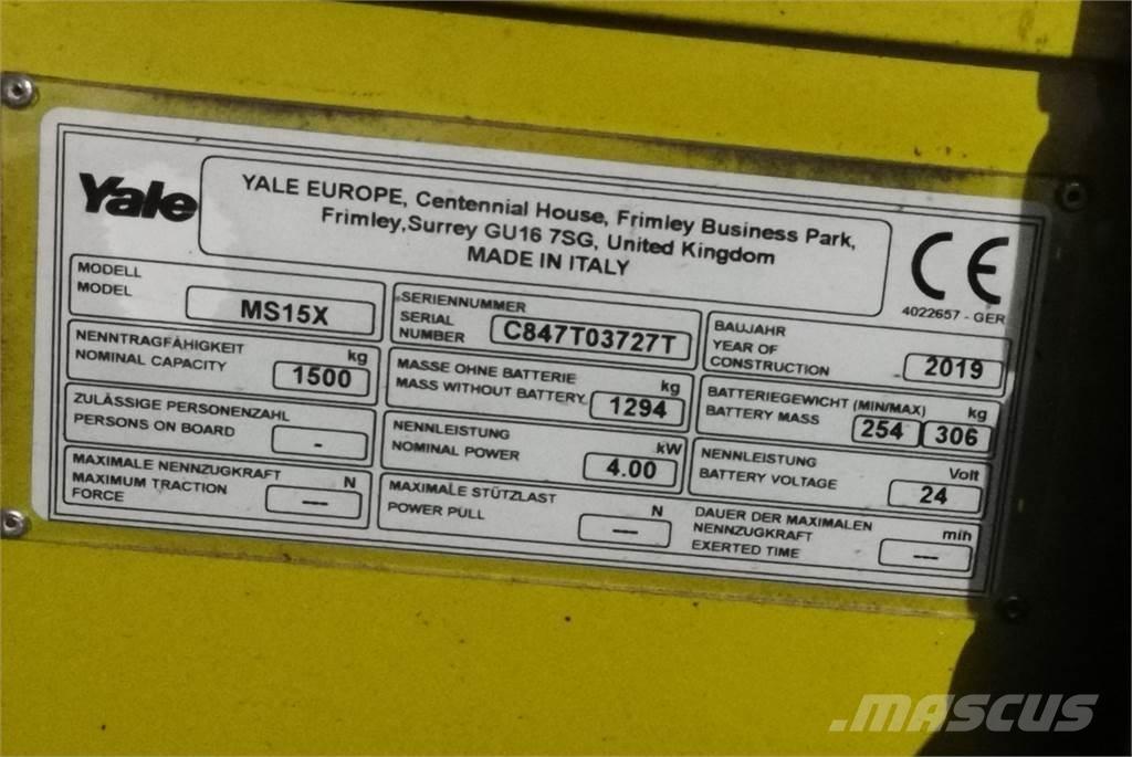 Yale MS15XSL Apiladores eléctricos