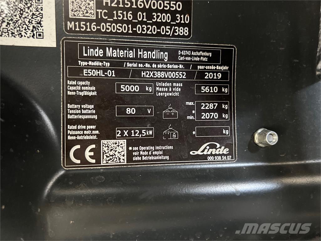 Linde E50HL-01 Carretillas de horquilla eléctrica