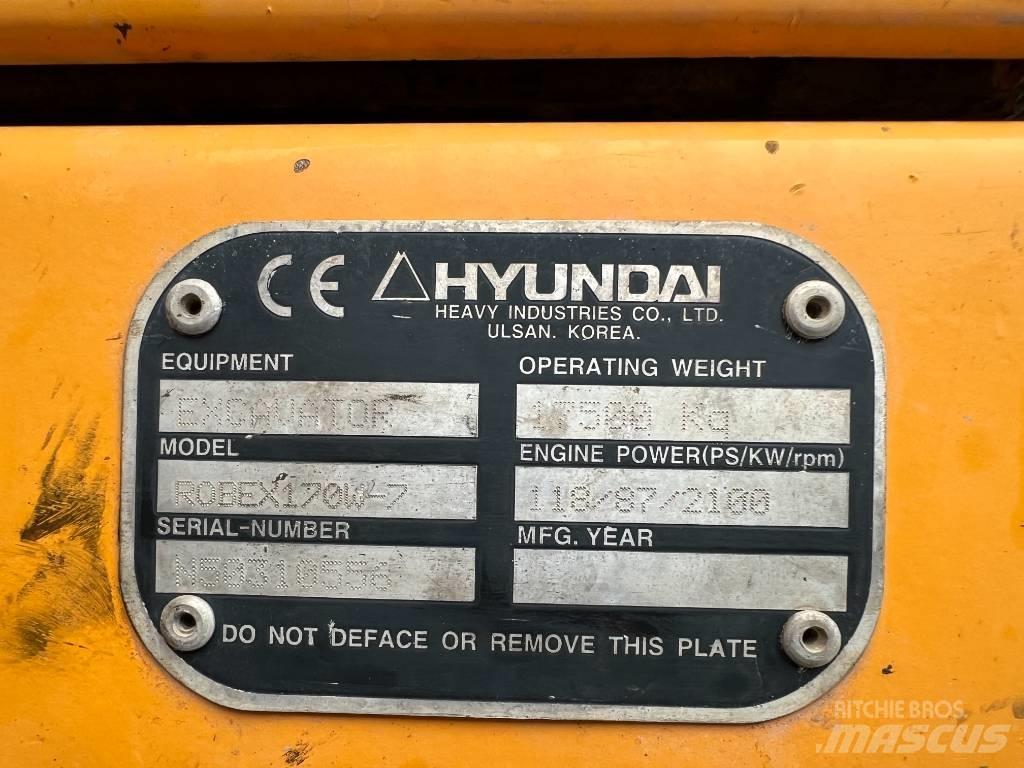 Hyundai R 170W-7 Excavadoras de ruedas