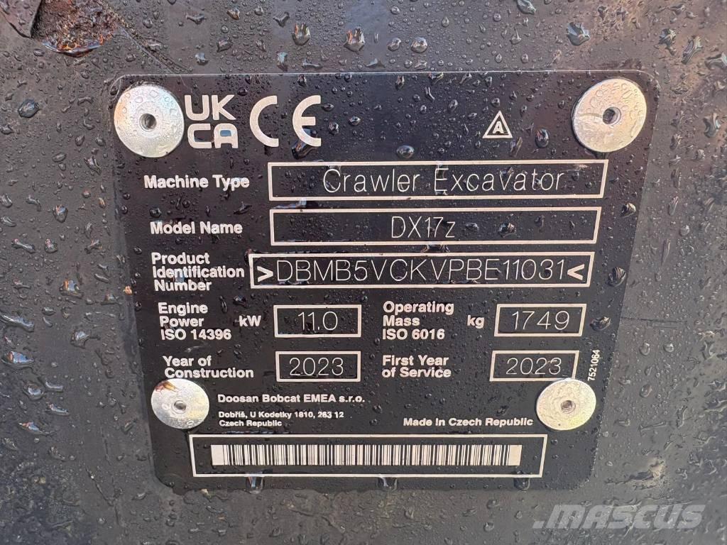 Doosan DX 17 Mini excavadoras < 7t