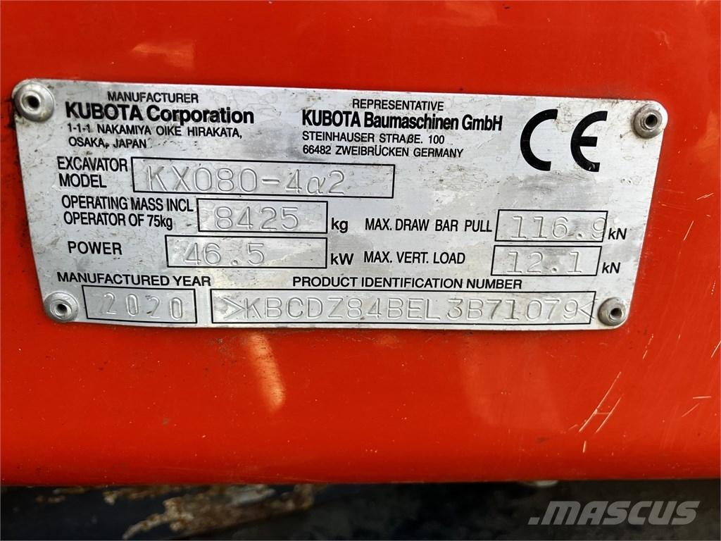Kubota KX 080-4 A2 Excavadoras 7t - 12t