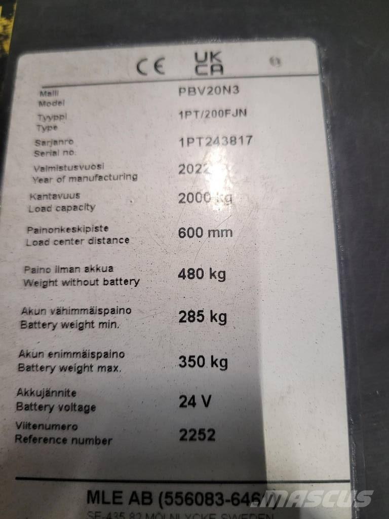 Mitsubishi PBV 20 N3 Transpaletas Eléctricas con plataforma