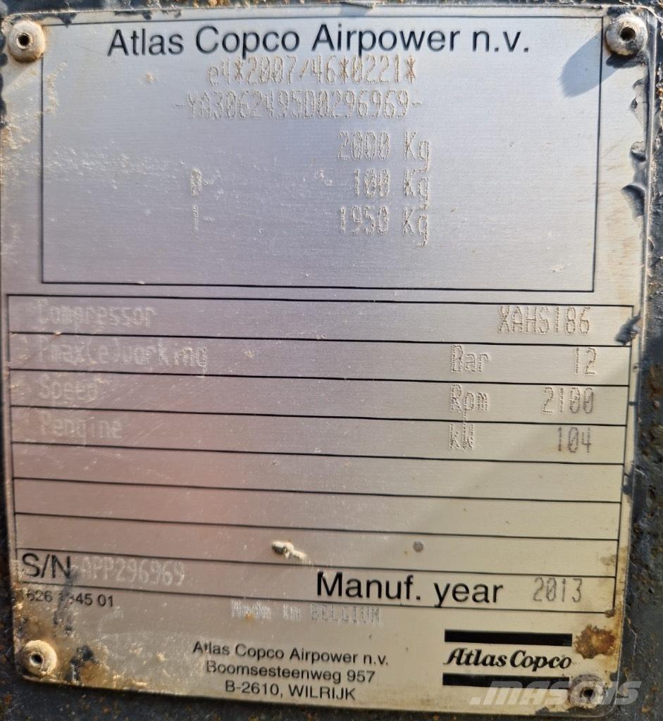 Atlas Copco XAHS 186 Compresores